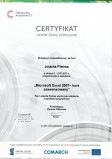 Certyfikat ukończenia szkolenia - Microsoft Excel 2007 - kurs zaawansowany